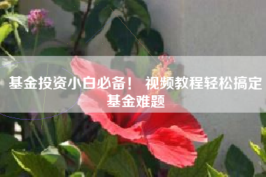 基金投资小白必备！ 视频教程轻松搞定基金难题