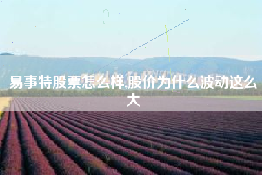 易事特股票怎么样,股价为什么波动这么大