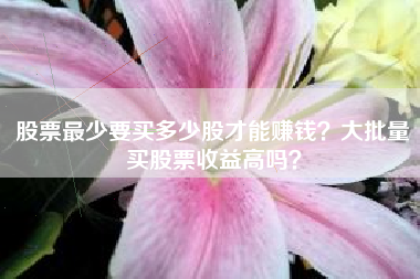 股票最少要买多少股才能赚钱？大批量买股票收益高吗？