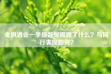 金枫酒业一季报数据揭露了什么？与同行表现如何？
