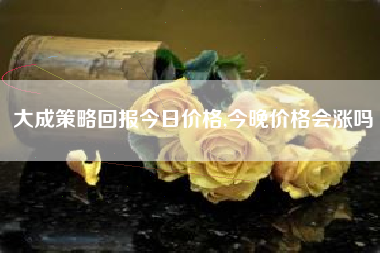 大成策略回报今日价格,今晚价格会涨吗