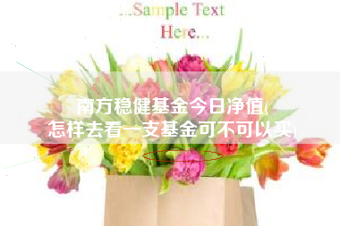 南方稳健基金今日净值(
怎样去看一支基金可不可以买)