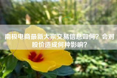 南极电商最新大宗交易信息如何？会对股价造成何种影响？