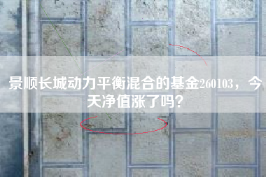 景顺长城动力平衡混合的基金260103，今天净值涨了吗？