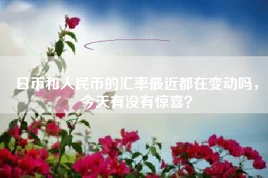 日币和人民币的汇率最近都在变动吗，今天有没有惊喜？