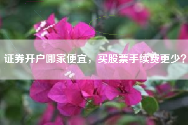 证券开户哪家便宜，买股票手续费更少？