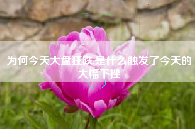为何今天大盘狂跌,是什么触发了今天的大幅下挫