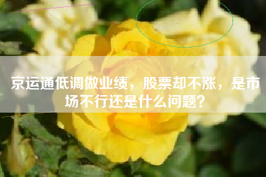 京运通低调做业绩，股票却不涨，是市场不行还是什么问题？