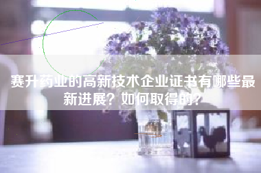 赛升药业的高新技术企业证书有哪些最新进展？如何取得的？