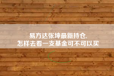易方达张坤最新持仓,
怎样去看一支基金可不可以买