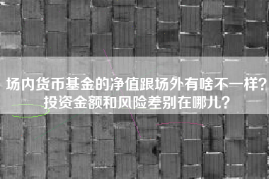 场内货币基金的净值跟场外有啥不一样？投资金额和风险差别在哪儿？