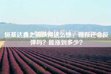 恒基达鑫之前跌得这么惨，现在还会反弹吗？能涨到多少？