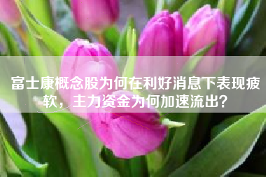 富士康概念股为何在利好消息下表现疲软，主力资金为何加速流出？
