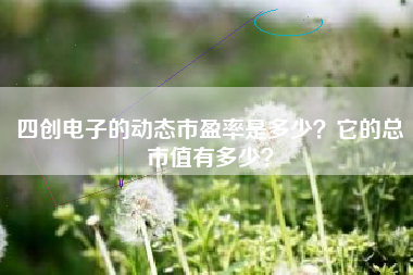 四创电子的动态市盈率是多少？它的总市值有多少？
