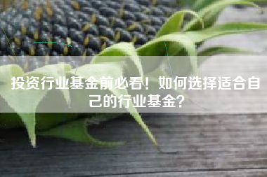 投资行业基金前必看！如何选择适合自己的行业基金？