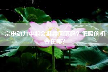宗申动力中期会继续回落吗？低吸的机会在哪？