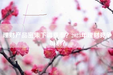 理财产品密集下调费率？2023年理财竞争加剧？