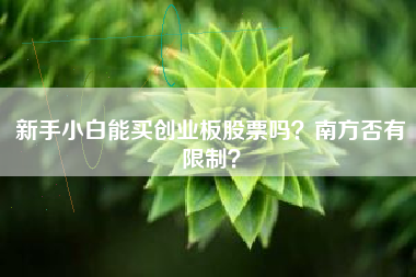 新手小白能买创业板股票吗？南方否有限制？