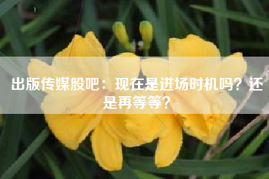 出版传媒股吧：现在是进场时机吗？还是再等等？