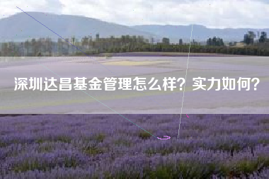 深圳达昌基金管理怎么样？实力如何？