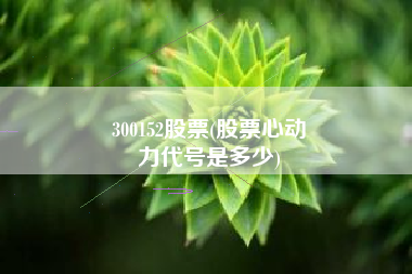 300152股票(股票心动
力代号是多少) 300152股票(股票心动
力代号是多少)