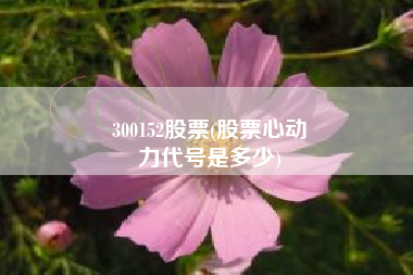 300152股票(股票心动
力代号是多少) 300152股票(股票心动
力代号是多少)
