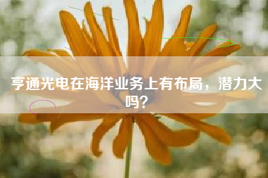 亨通光电在海洋业务上有布局，潜力大吗？