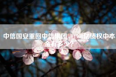 中信国安重回中信集团，1900亿债权中本金有多少？