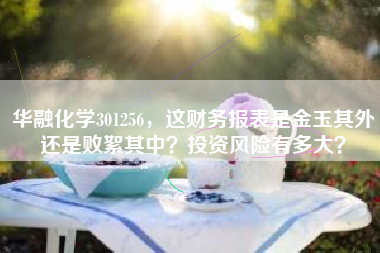 华融化学301256，这财务报表是金玉其外还是败絮其中？投资风险有多大？
