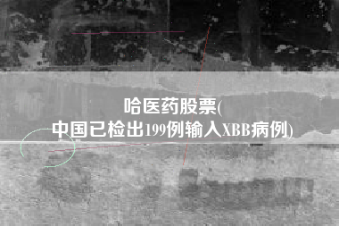 哈医药股票(
中国已检出199例输入XBB病例)