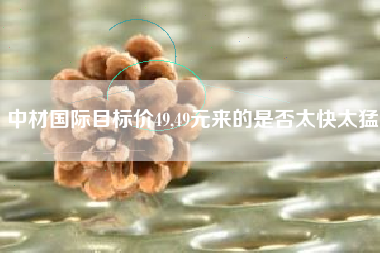 中材国际目标价49,49元来的是否太快太猛