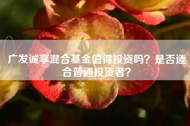 广发诚享混合基金值得投资吗？是否适合普通投资者？