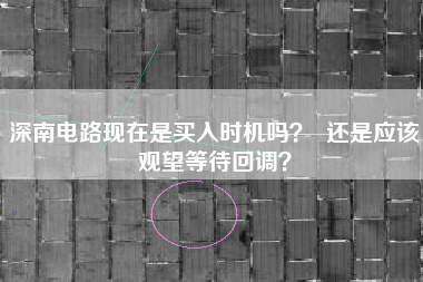 深南电路现在是买入时机吗？  还是应该观望等待回调？