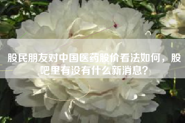 股民朋友对中国医药股价看法如何，股吧里有没有什么新消息？