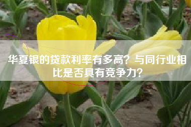 华夏银的贷款利率有多高？与同行业相比是否具有竞争力？