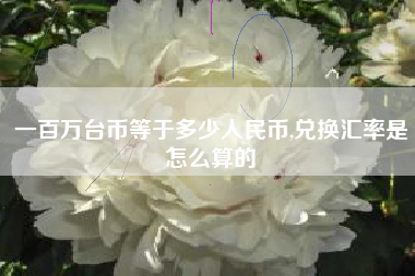 一百万台币等于多少人民币,兑换汇率是怎么算的