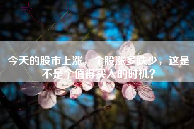 今天的股市上涨，个股涨多跌少，这是不是个值得买入的时机？