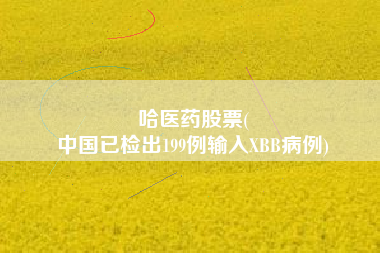 哈医药股票(
中国已检出199例输入XBB病例)