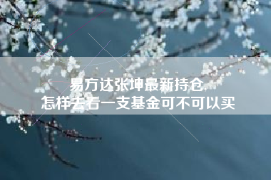 易方达张坤最新持仓,
怎样去看一支基金可不可以买