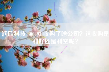 润欣科技 300493 收购了啥公司？这收购是利好还是利空呢？