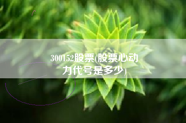 300152股票(股票心动
力代号是多少) 300152股票(股票心动
力代号是多少)