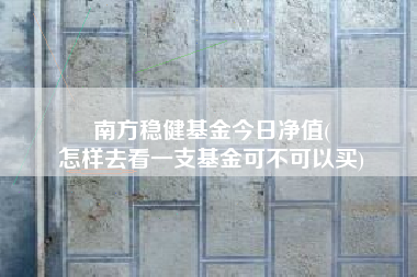 南方稳健基金今日净值(
怎样去看一支基金可不可以买)