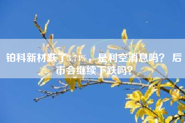 铂科新材跌了3.74%，是利空消息吗？ 后市会继续下跌吗？
