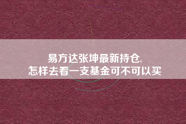 易方达张坤最新持仓,
怎样去看一支基金可不可以买