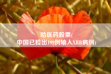 哈医药股票(
中国已检出199例输入XBB病例)