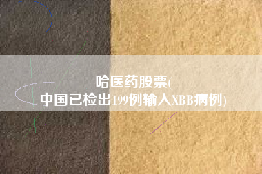 哈医药股票(
中国已检出199例输入XBB病例)